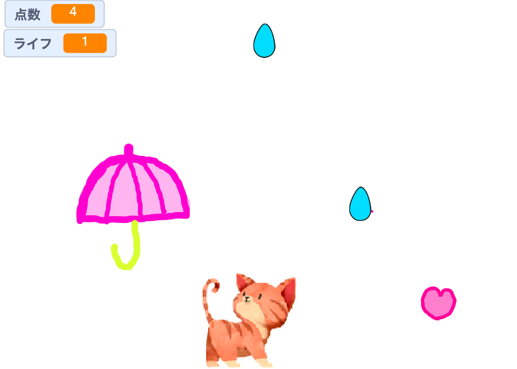「ネコを雨から守って」ゲームを作りました！2